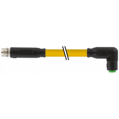 7000-88141-0200030 - 7000-88141-0200030 MURRELEKTRONIK M8 MALE 0° / M8 FEMALE 90° SNAP-IN PUR 3x0.25 YELLOW, 0.3m