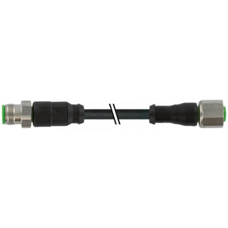 7002-40021-6340500 - 7002-40021-6340500 MURRELEKTRONIK M12 MALE 0° / M12 FEMALE 0° V2A PUR 4X0.34 black UL/CSA, drag ch 5m
