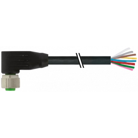 7000-17061-6071000 - 7000-17061-6071000 MURRELEKTRONIK M12 female 90° with cablePVC 8x0.25 bk UL/CSA 10m