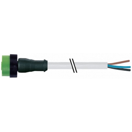 7050-12221-2340300 - 7050-12221-2340300 MURRELEKTRONIK MQ12 female 0° with cable PUR 4x0.34 gy UL/CSA+drag chain 3m