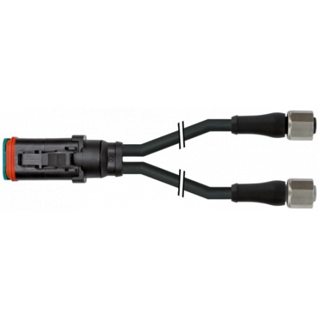 7072-77563-7540500 - 7072-77563-7540500 MURRELEKTRONIK Valve plug MDCY06-4s / 2x M12 female 0° XtremePUR 2x0.75 bk UL/CSA+drag ch..