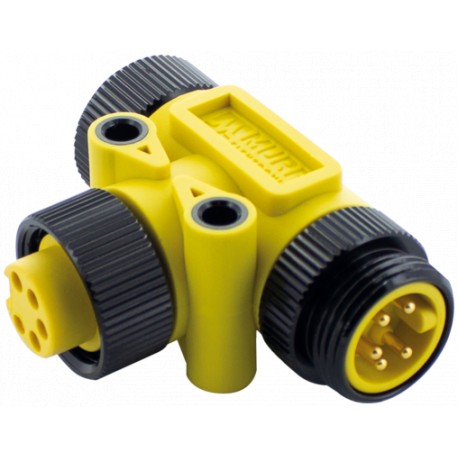 7700-A5T01-0000000 - 7700-A5T01-0000000 MURRELEKTRONIK Mini (7/8) 5 pole Tee, Male (Ext.)/2x FemaleYellow Housing