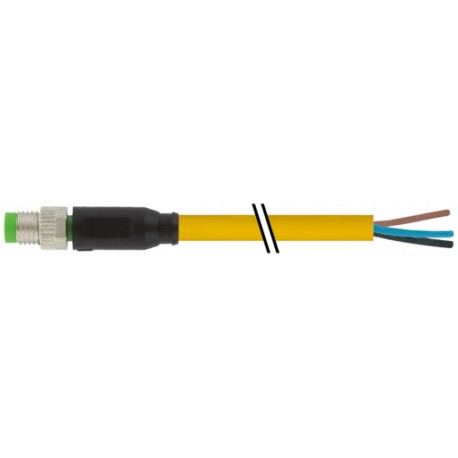 7000-08001-0300100 - 7000-08001-0300100 MURRELEKTRONIK M8 male 0° A-cod. with cablePUR 3x0.25 ye UL/CSA+drag ch. 1m