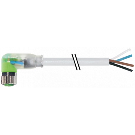 7000-08102-2341000 - 7000-08102-2341000 MURRELEKTRONIK M8 female 90° A-cod. with cable LEDPUR 4x0.34 gy UL/CSA+drag ch. 10m