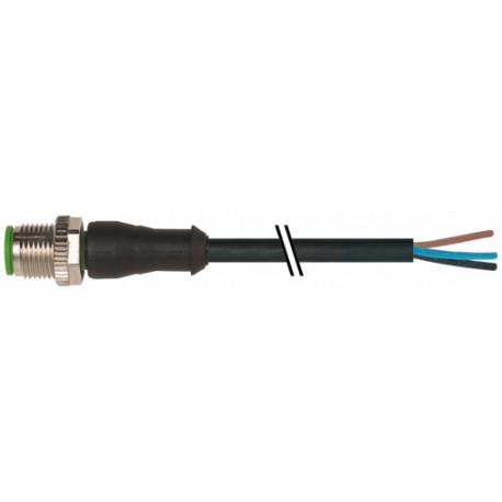 7000-12001-6330025 - 7000-12001-6330025 MURRELEKTRONIK M12 male 0° A-cod. with cablePUR 3x0.34 bk UL/CSA+drag ch. 0.25m