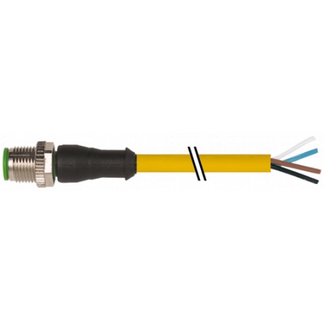 7000-12021-0340050 - 7000-12021-0340050 MURRELEKTRONIK M12 male 0° A-cod. with cablePUR 4x0.34 ye UL/CSA+drag ch. 0.5m
