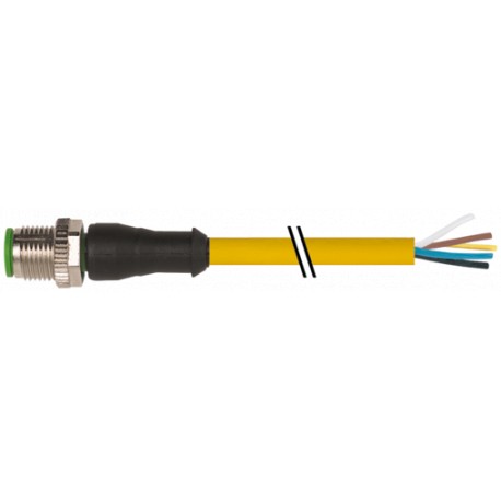 7000-12041-0350350 - 7000-12041-0350350 MURRELEKTRONIK M12 male 0° A-cod. with cablePUR 5x0.34 ye UL/CSA+drag ch. 3.5m