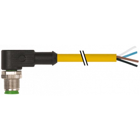 7000-12101-0340030 - 7000-12101-0340030 MURRELEKTRONIK M12 male 90° A-cod. with cablePUR 4x0.34 ye UL/CSA+drag ch. 0.3m