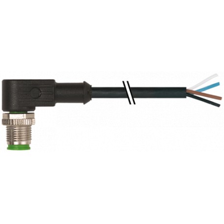 7000-12101-6340030 - 7000-12101-6340030 MURRELEKTRONIK M12 male 90° A-cod. with cablePUR 4x0.34 bk UL/CSA+drag ch. 0.3m