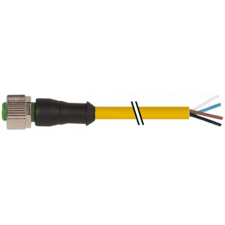 7000-12221-0340550 - 7000-12221-0340550 MURRELEKTRONIK M12 female 0° A-cod. with cablePUR 4x0.34 ye UL/CSA+drag ch. 12m