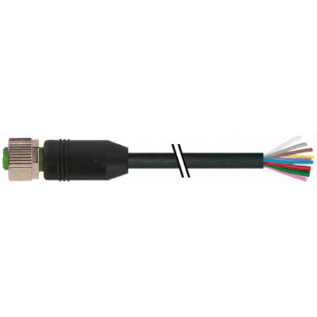 7000-19041-7052200 - 7000-19041-7052200 MURRELEKTRONIK M12 female 0° A-cod. with cablePUR 12x0.14 bk UL/CSA+drag ch. 22m