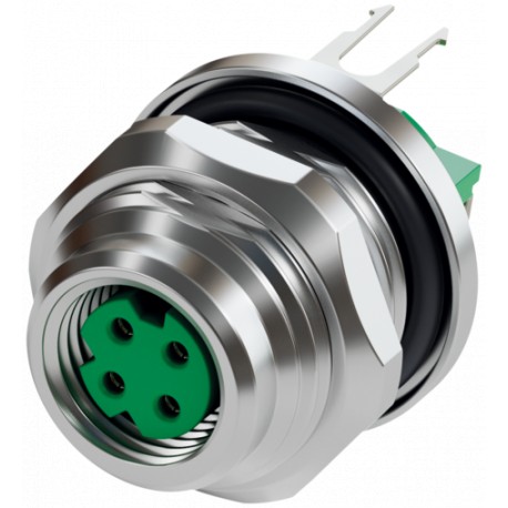 7000-R1214-12D2100 - 7000-R1214-12D2100 MURRELEKTRONIK M8 female receptable 0° D-cod. rear4-pol., PCB pin, shielded