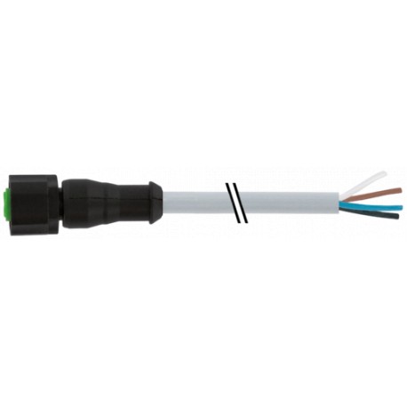 7005-12221-2340500 - 7005-12221-2340500 MURRELEKTRONIK M12 female 0° A-cod. with cable LitePUR 4x0.34 gy UL/CSA+drag ch. 5m
