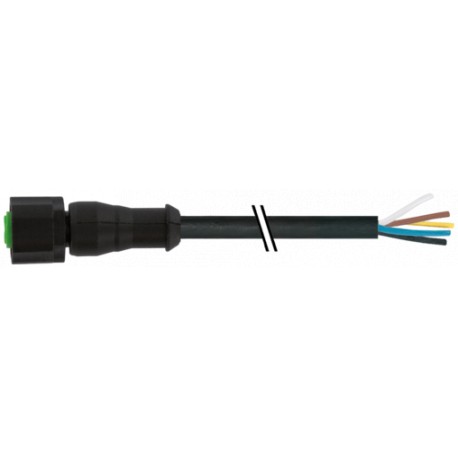 7005-12241-6190750 - 7005-12241-6190750 MURRELEKTRONIK M12 female 0° A-cod. with LitePVC cable 5x0.34 bk UL/CSA 7.5m