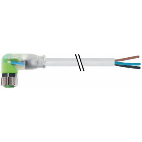 7999-08121-2130500 - 7999-08121-2130500 MURRELEKTRONIK M8 female 90° A-cod. with LEDPVC cable 3x0.34 gy UL/CSA 5m