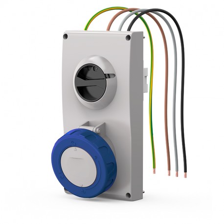 407.6374 - 407.6374 SCAME ENC BASE. Mec. 63A 3P+T 9h IP66/IP67/IP69