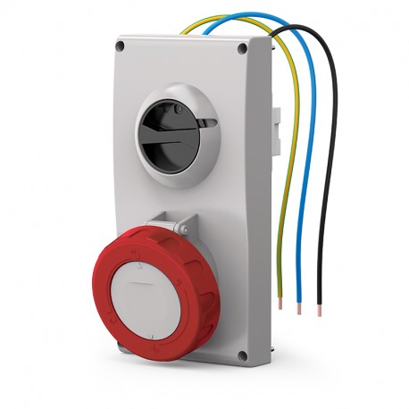 407.6378 - 407.6378 SCAME ENC BASE. Mec. 63A 2P+T 9h IP66/IP67/IP69