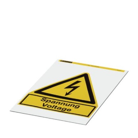 PML-W201 (200X200) - PML-W201 (200X200) 0830457 PHOENIX CONTACT Warning label, Sheet, yellow, labeled: Lightning flash and print ..