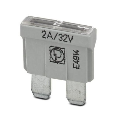 SI FORM C 2 A - SI FORM C 2 A 0913689 PHOENIX CONTACT Flat-type plug-in fuse, type C, color code: gray, nominal current: 2 A