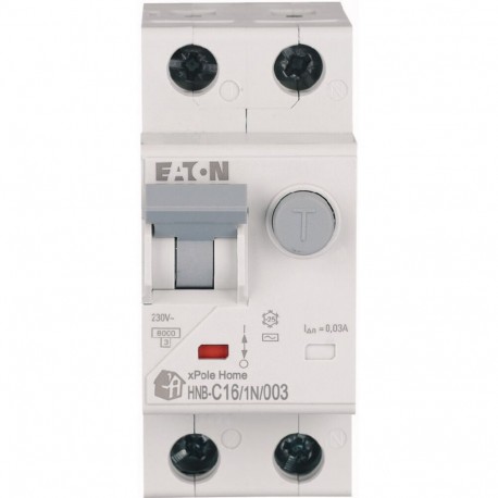 HNB-C16/1N/003 - HNB-C16/1N/003 195127 EATON ELECTRIC RCD/MCB combination, 16 A, 30 mA, MCB trip characteristic: C, 1p+N, RCD..