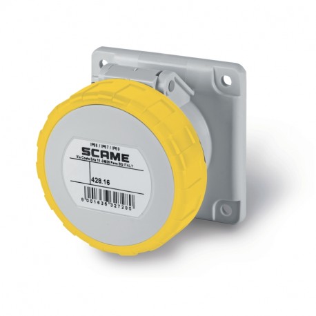 428.1660/RR - 428.1660/RR SCAME FLUSH MOUNTING SOCKET IP66/IP67 2P+E 16A