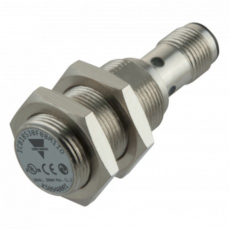 ICB18S30F08M1IO - ICB18S30F08M1IO CARLO GAVAZZI Inductive Sensor, 3 wire DC, Metric 18, Housing lantón plated, IO-Link Communi..