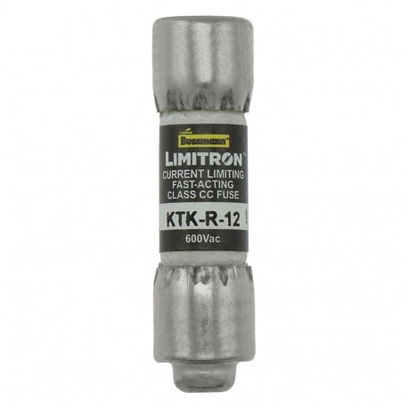 CLASS CC FAST ACTING FUSE - KTK-R-12 EATON ELECTRIC Fuse-link, LV, 1 A, AC 600 V, 10 x 38 mm, CC, UL, fast acting, rejection-type