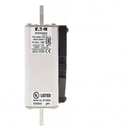 PV-160A-1XL-B-15 - PV-160A-1XL-B-15 EATON ELECTRIC FUSE 160A 1500V 1XL PV BOLT-IN VER