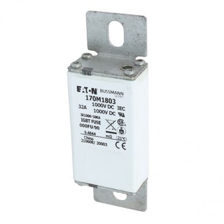 170M1803 - 170M1803 FUSE 32A 1000V DC IEC aR 000FU/90 EATON ELECTRIC FUSE 32A 1000V DC IEC aR 000FU/90