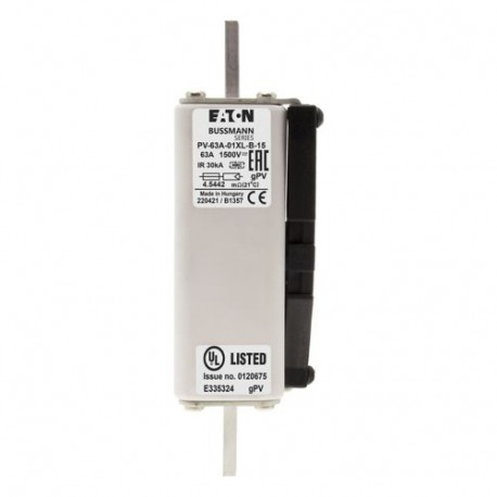 PV-63A-01XL-B-15 - PV-63A-01XL-B-15 EATON ELECTRIC FUSE 63A 1500V 1 XL PV BOLT IN VER