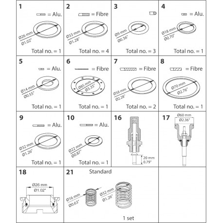 027F0637 - 027F0637 DANFOSS REFRIGERATION PMFL 125 Overhaul kit
