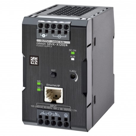S8VK-X12024-EIP - S8VK-X12024-EIP S8VK6008F 680579 OMRON Book Power Supply, 120W, 24Vdc, 5A, DIN Rail Mount, Push-In Terminal,..