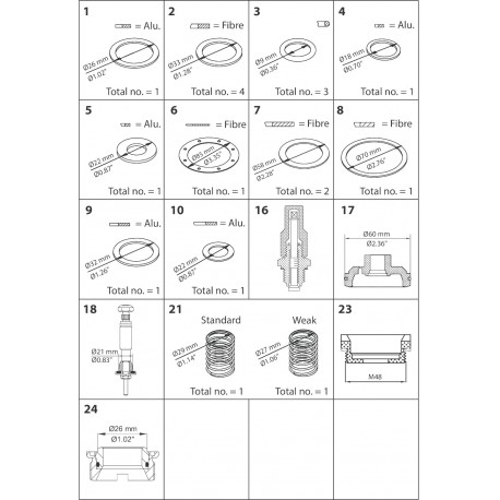 027F0704 - 027F0704 DANFOSS REFRIGERATION PMFH 125 Overhaul kit