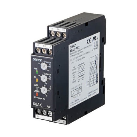 K8AK-PW2 - K8AK-PW2 K8AK0027E 378184 OMRON Three Phase Max & Min Voltage 1 SPDT 380-480VAC 2 SPDT