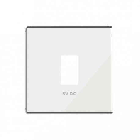 2CLA858520A2101 - 8585.2 CB NIESSEN Color: White Glass.Cover plate for USB charger code: 8185.2.