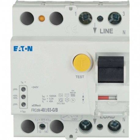 FRCdM-40/2/03-G/B - FRCdM-40/2/03-G/B 302639 Y7-302639 EATON ELECTRIC Residual current circuit breaker 2P 40A