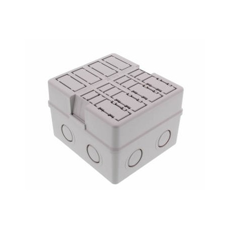 WHK 608S - WHK 608S 10105992 WISKA Enclosure + lid with eight slots for installation connectors, RAL 7035, IP20, 108x98..