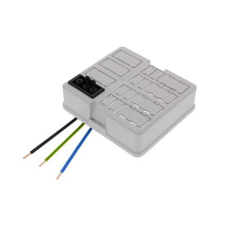 WHK 608SD 1x3p - WHK 608SD 1x3p 10106022 WISKA WHK cover with 1 wired 3P connector, RAL 7035, IP20, 108x98x44mm