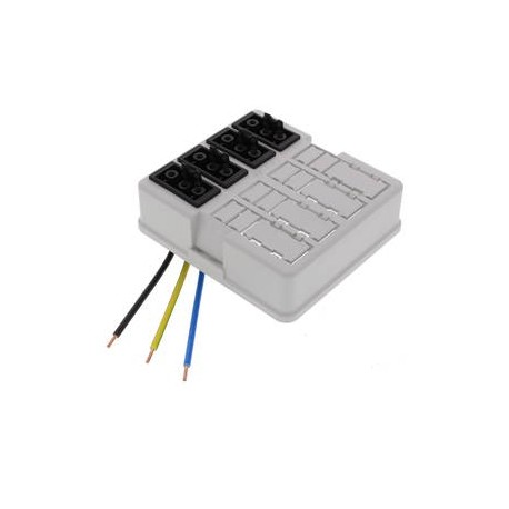 WHK 608SD 4x3p - WHK 608SD 4x3p 10106023 WISKA WHK cover with 4 wired 3P connectors, RAL 7035, IP20, 108x98x44mm