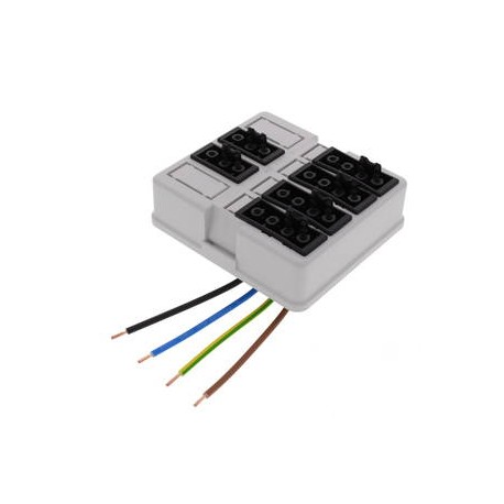 WHK 608SD 2x3p-4x4p - WHK 608SD 2x3p-4x4p 10106024 WISKA WHK cover with 2 3P connectors + 4 wired 4P connectors, RAL 7035, IP20, 1..