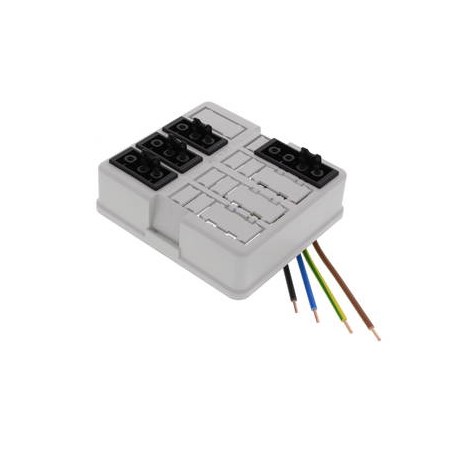 WHK 608SD 3x3p-1x4p - WHK 608SD 3x3p-1x4p 10106031 WISKA WHK cover with 3 3P connectors + 1 wired 4P connector, RAL 7035, IP20, 10..