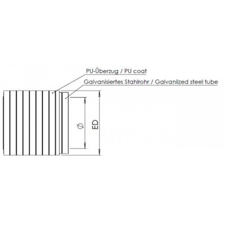 BMCG-PU-C-40/BL - BMCG-PU-C-40/BL 10109069 WISKA Helical metal tube coated with blue "V0" polyurethane, DN40