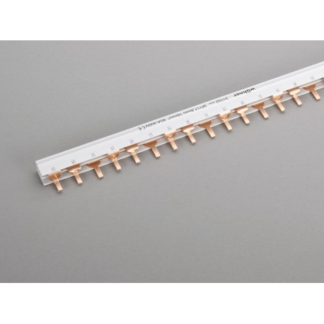 31102 - 31102 WÖHNER 400V AC comb, length 1m 3 poles, insulated, bridge step 18mm/130A 65A/16mm2