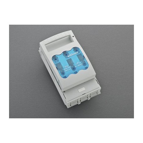 33075 - 33075 WÖHNER NH fuse holder, over bars, 160A, screw output down and flange output above