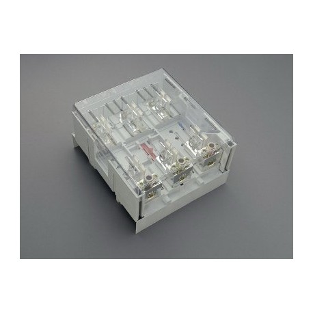 33311 - 33311 WÖHNER Class J fuse holder, bar mount, sist. 60, cable output up or down, 201-400 A, 3p 54x181