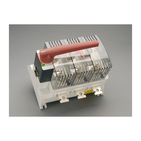 33362 - 33362 WÖHNER Capus, disconnector,3p, with fuses, M12 screw, red lever, size 3, 630A, board mount