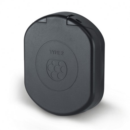 200.23260CR - 200.23260CR SCAME IP55 COVER BLACK COPERCHIO ROUND PRESA T2