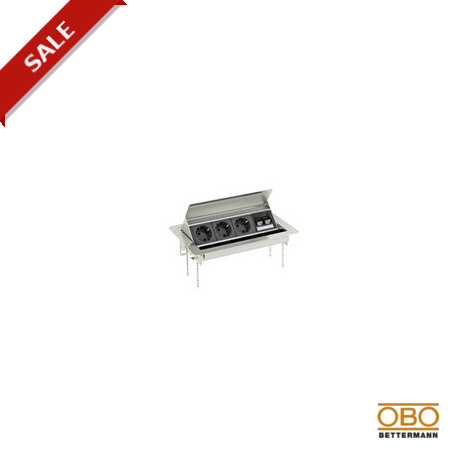 DBK-4A3 D3S2K - DBK-4A3 D3S2K 6116832 OBO BETTERMANN Deskbox, foldable for installation in table tops, Stainless steel, grad..