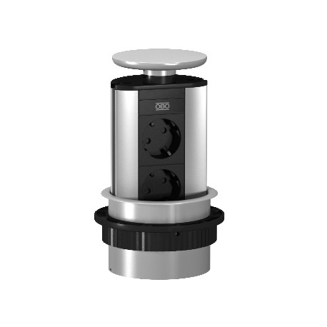 DBV-A3A D2S - DBV-A3A D2S 6116854 OBO BETTERMANN Deskbox, lowerable for installation in table tops, Aluminium, Anodised, A..