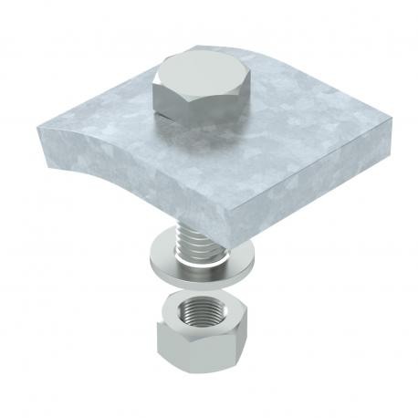 KWS 5 FT - KWS 5 FT 6355218 OBO BETTERMANN Clamping profile with hexagon screw, h 5 mm, 60x50, Hot-dip galvanised, DI..